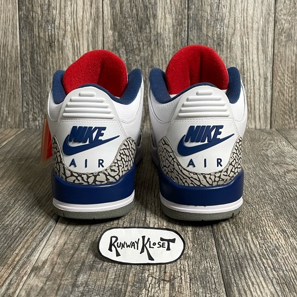 AIR JORDAN 3 RETRO OG White/Fire Red True Blue Cement 9 - Picture 6 of 13